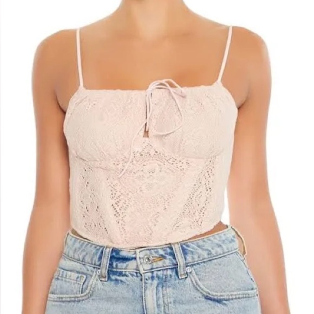 Crochet Bustier Cropped Cami